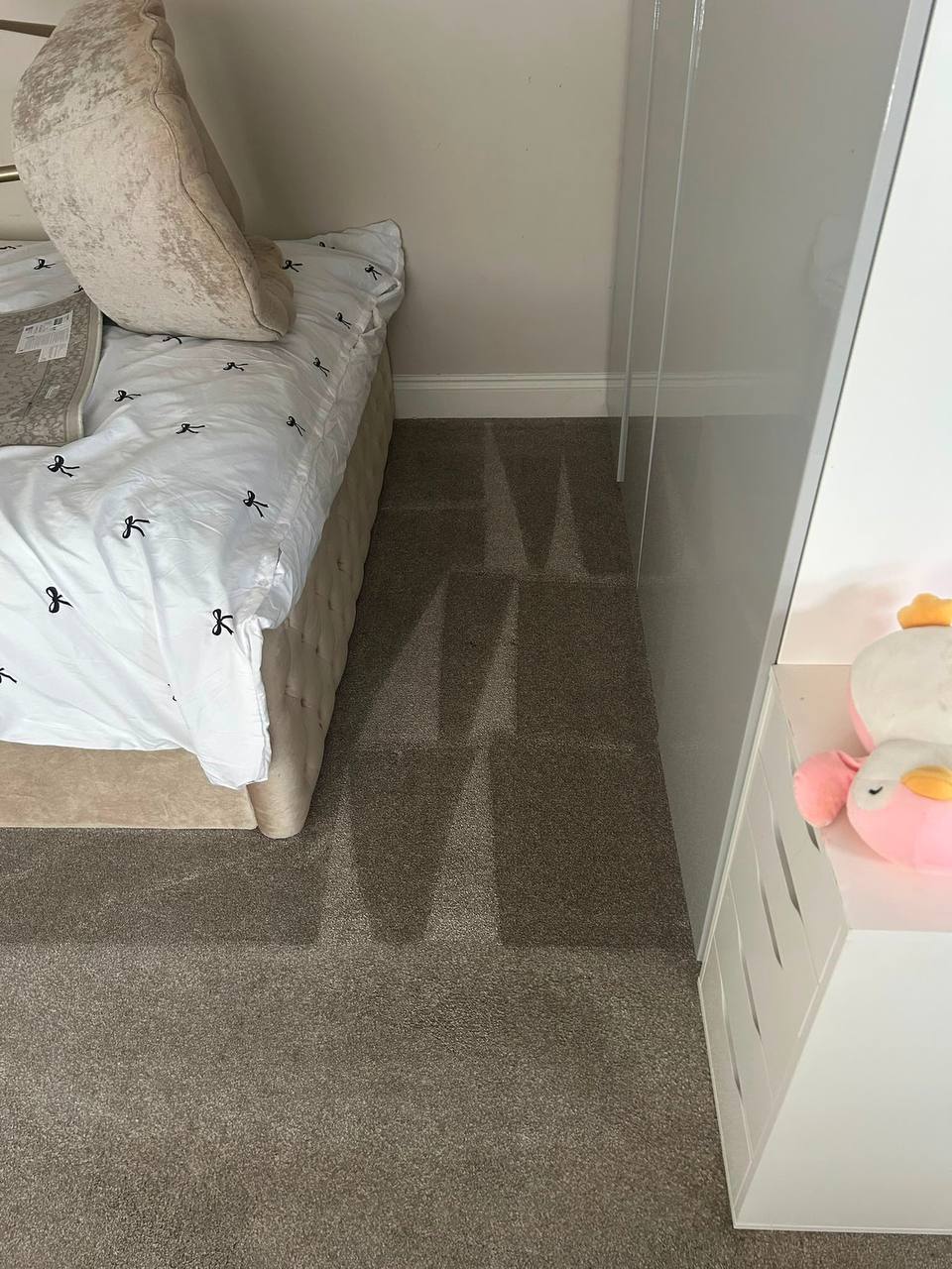 Beige carpet stairs
